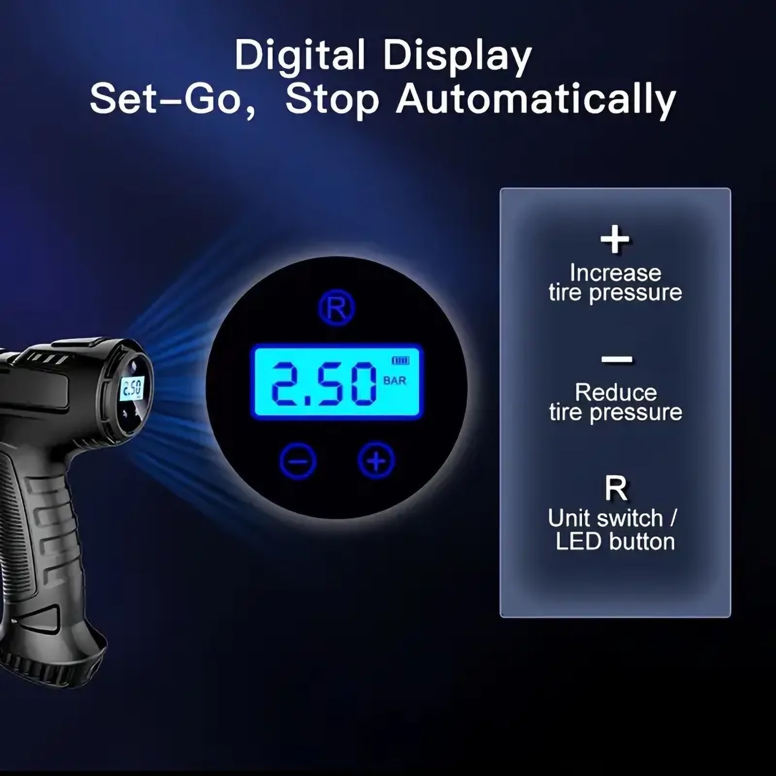 Portable Air Compressor Inflator Wireless Handheld Pump - Image 9