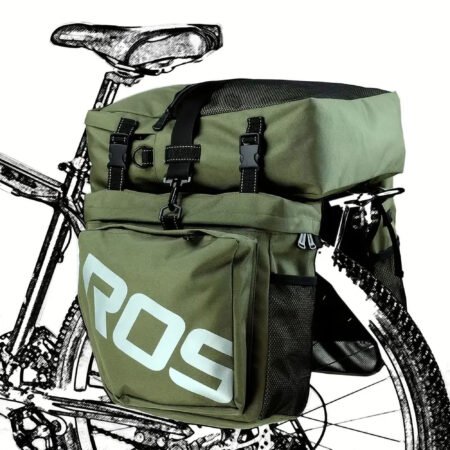 3-in-1 Bicycle Pannier Bags, Waterproof Rear Rack Cargo Carrier