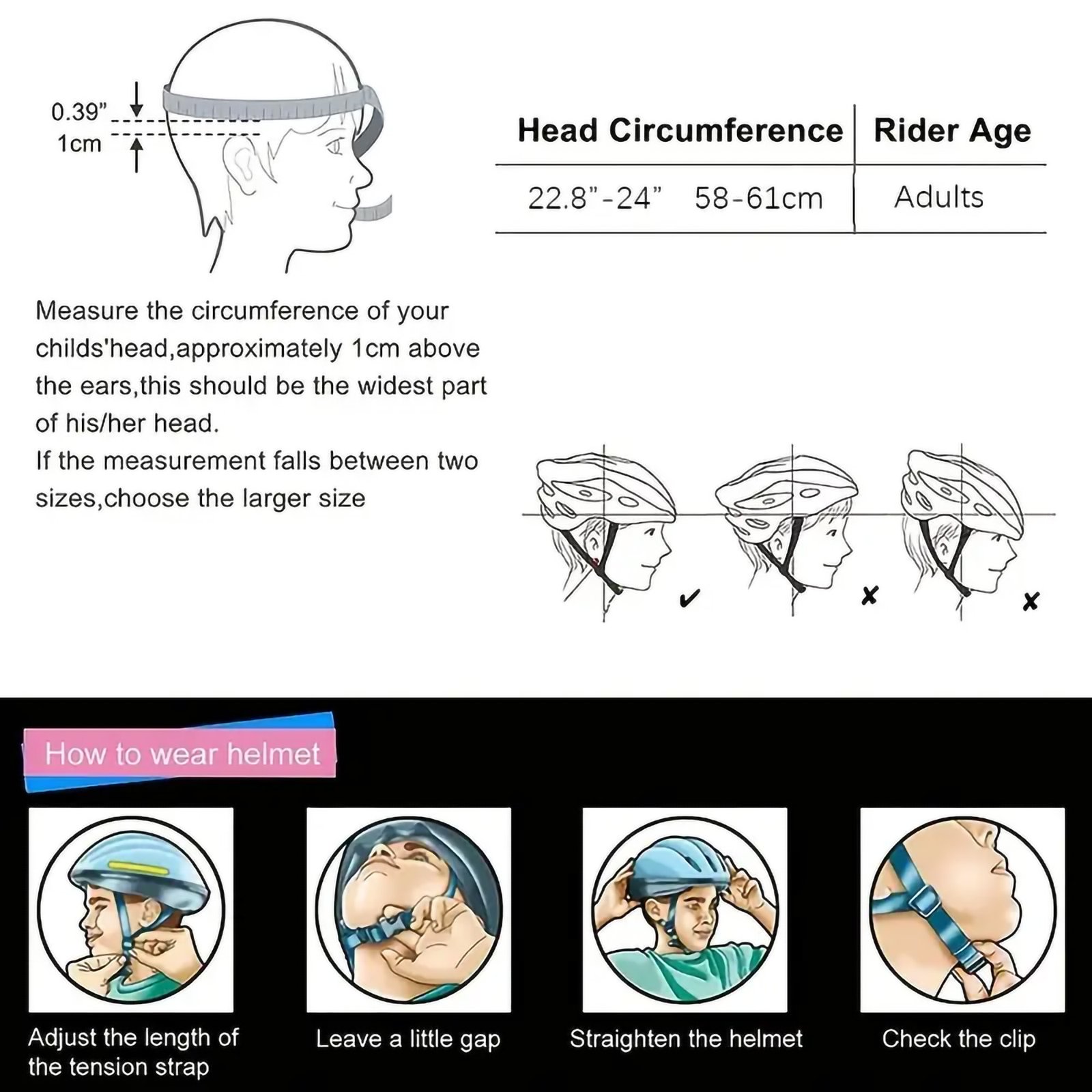 Lightweight Breathable & Comfortable 22.8"-24.2" Bike Helmet - Image 4